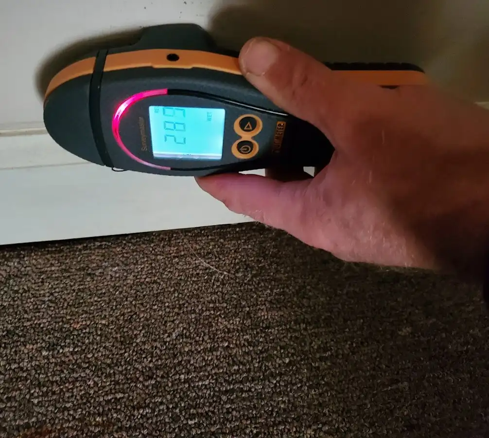 Moisture detection at baseboard during Sewage Cleanup & Sanitation in Statesboro